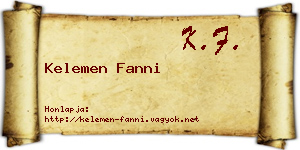 Kelemen Fanni névjegykártya