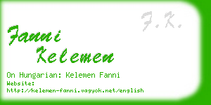 fanni kelemen business card